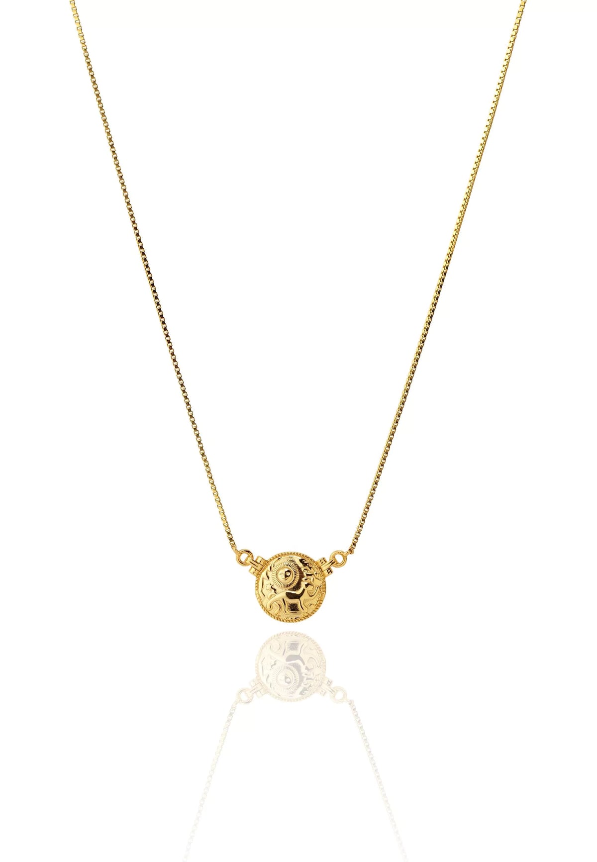 LIONNE GLD. Collier en argent massif, plaqué or, lion.