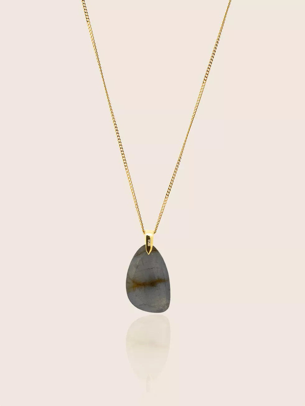 Collier THE SAND GLD avec pierre de labradorite naturelle polie