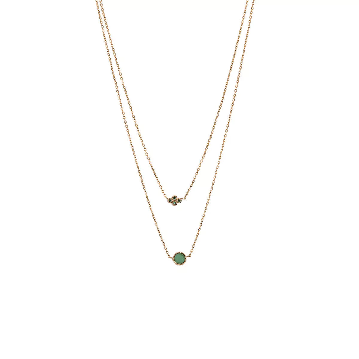 Collier chaîne Athéna - Onyx vert