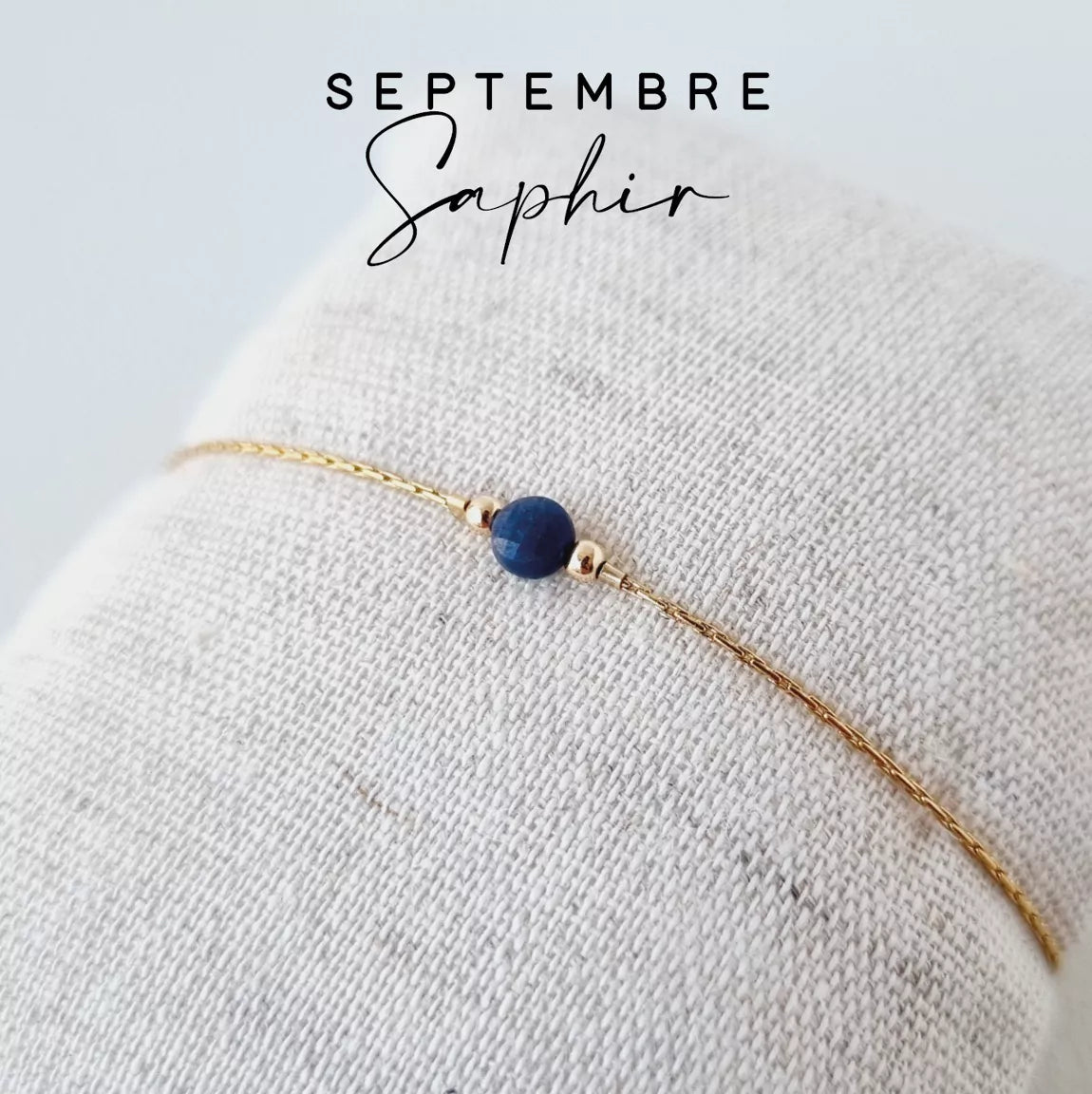 Bracelet pierre de naissance du mois de septembre : saphir
